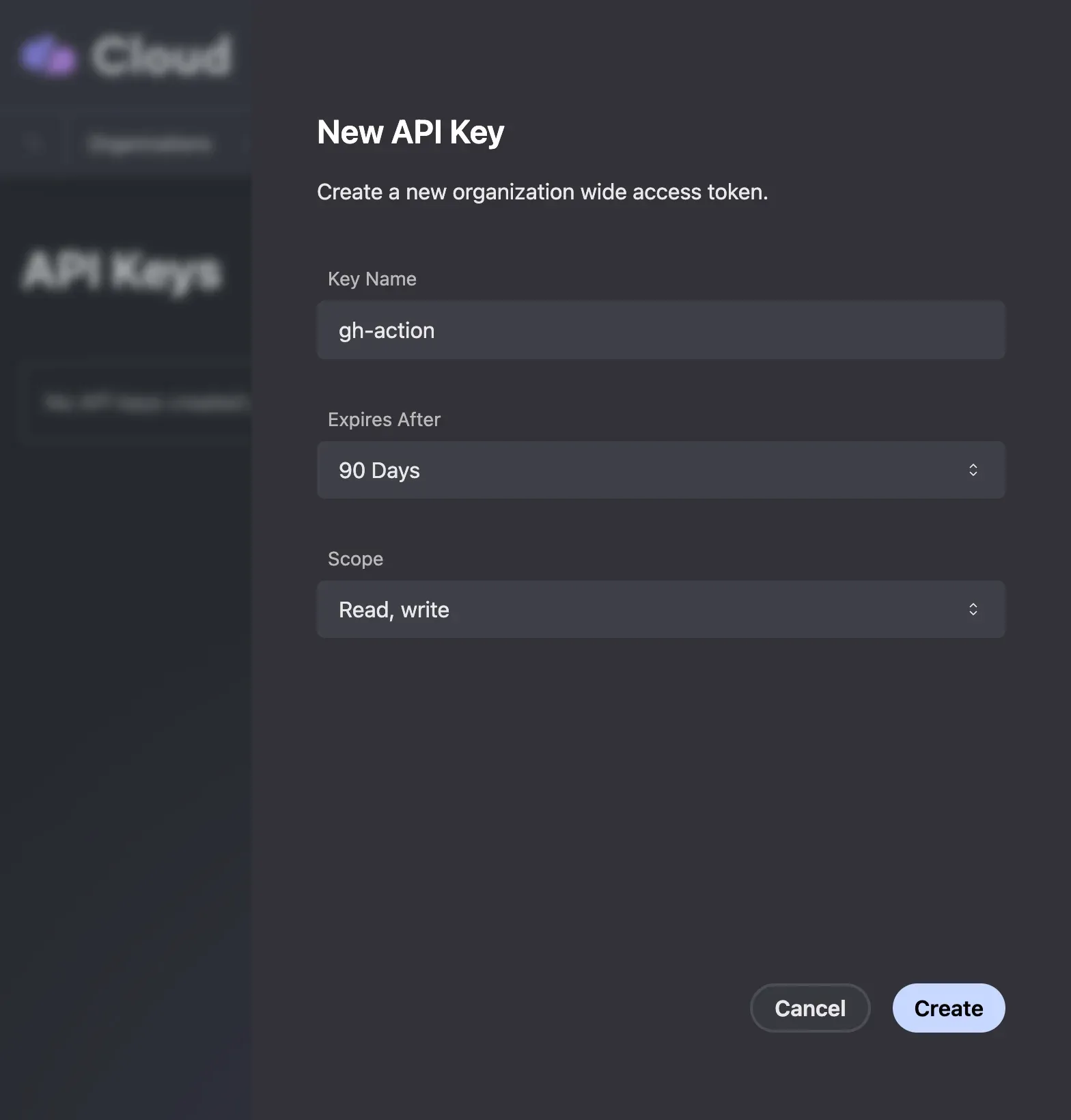 Generate API key